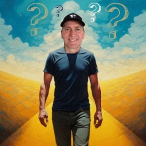 1733880521334 Author and Coach, Brandon Jenkins, pictured on a generated background with a golden path. He writes about feeling the tug for your Blueprint.