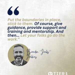 Coach Brandon Jenkins is pictured on a quote image with his signature. He writes about effective leadership.